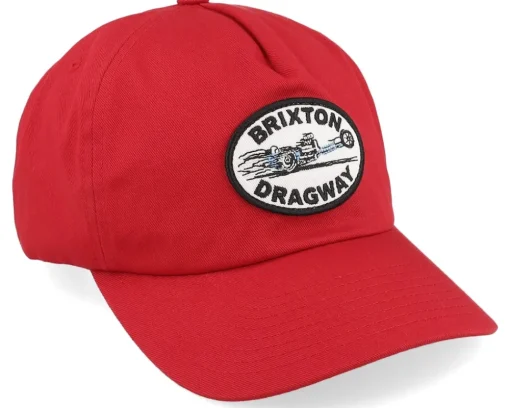 Dad Cap-Brixton Dragway Dark Red Dad Cap -