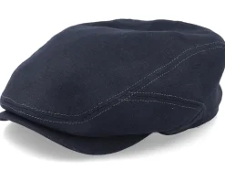 Flat Caps-Stetson Driver Cap Linen 1 Black Flat Cap -