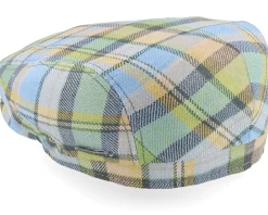 Flat Caps-Stetson Driver Cap Linen Check Multicolor Flat Cap -