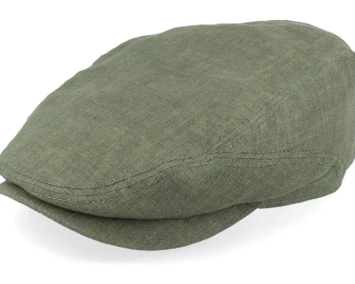 Online Stetson Driver Cap Linen Olive Flat Cap -