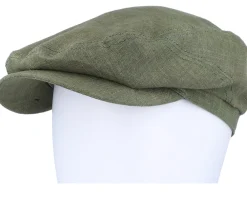 Online Stetson Driver Cap Linen Olive Flat Cap -