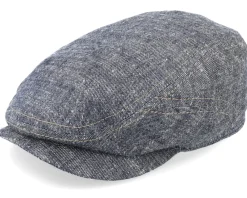 Flat Caps-Stetson Driver Cap Linen/Silk Navy Flat Cap -