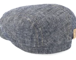 Flat Caps-Stetson Driver Cap Linen/Silk Navy Flat Cap -