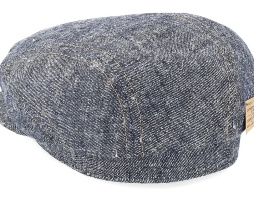 Flat Caps-Stetson Driver Cap Linen/Silk Navy Flat Cap -