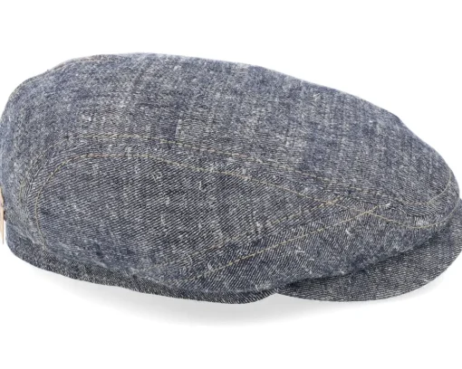 Flat Caps-Stetson Driver Cap Linen/Silk Navy Flat Cap -