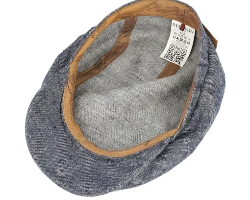 Flat Caps-Stetson Driver Cap Linen/Silk Navy Flat Cap -