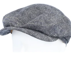 Flat Caps-Stetson Driver Cap Linen/Silk Navy Flat Cap -