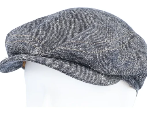 Flat Caps-Stetson Driver Cap Linen/Silk Navy Flat Cap -