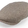 Flat Caps-Stetson Driver Cap Silk Brown Flat Cap -