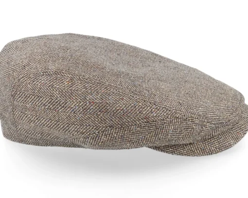 Flat Caps-Stetson Driver Cap Silk Brown Flat Cap -