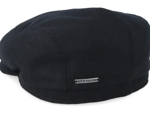 Outlet Stetson Driver Cap Virgin Wool/Casmere Black Flat Cap -