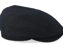 Outlet Stetson Driver Cap Virgin Wool/Casmere Black Flat Cap -