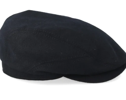 Outlet Stetson Driver Cap Virgin Wool/Casmere Black Flat Cap -
