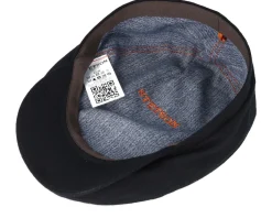 Outlet Stetson Driver Cap Virgin Wool/Casmere Black Flat Cap -