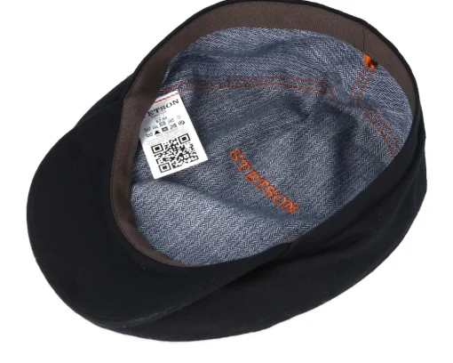 Outlet Stetson Driver Cap Virgin Wool/Casmere Black Flat Cap -