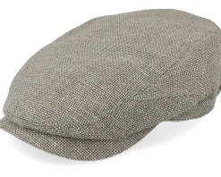 Flat Caps-Stetson Driver Cap Virgin Wool/Linen Light Grey Flat Cap -
