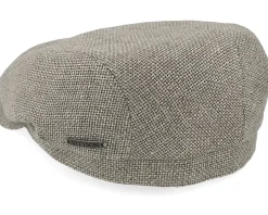 Flat Caps-Stetson Driver Cap Virgin Wool/Linen Light Grey Flat Cap -