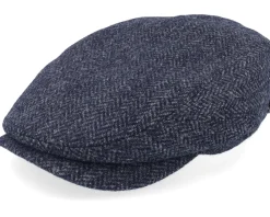 Flat Caps-Lierys Driver Cap Wool Navy Flatcap -