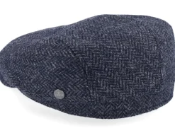Flat Caps-Lierys Driver Cap Wool Navy Flatcap -