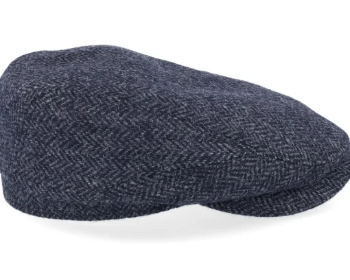 Flat Caps-Lierys Driver Cap Wool Navy Flatcap -