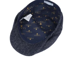 Flat Caps-Lierys Driver Cap Wool Navy Flatcap -