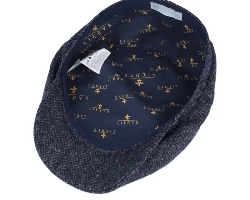 Flat Caps-Lierys Driver Cap Wool Navy Flatcap -