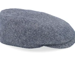 Hot Stetson Driver Silk Blue Herringbone Flat Cap -
