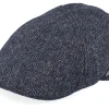 Flat Caps-Lierys Duck Cap Wool Navy Flat Cap -
