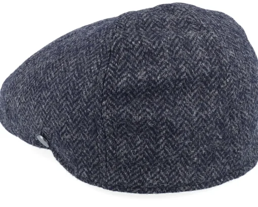 Flat Caps-Lierys Duck Cap Wool Navy Flat Cap -