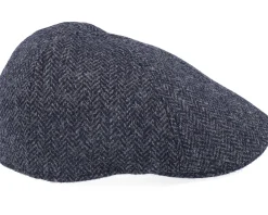 Flat Caps-Lierys Duck Cap Wool Navy Flat Cap -
