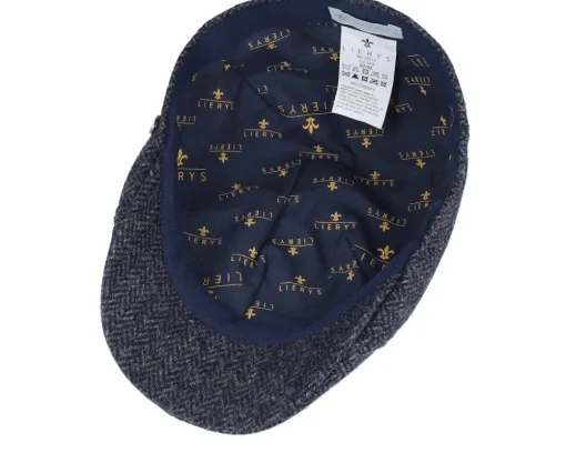 Flat Caps-Lierys Duck Cap Wool Navy Flat Cap -