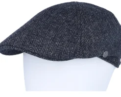 Flat Caps-Lierys Duck Cap Wool Navy Flat Cap -