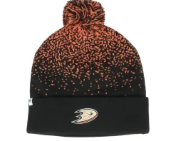 Pom Beanies-Fanatics Ducks Iconic Gradiant Beanie Dark Orange Pom - Black