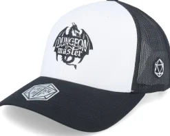 Trucker-Critiql Hit Dungeon Master Dragon Silhouette White/Black Trucker -