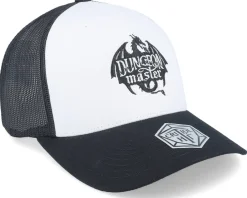Trucker-Critiql Hit Dungeon Master Dragon Silhouette White/Black Trucker -