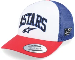 Best Alpinestars Dunker Hat White/Red/Blue Trucker -