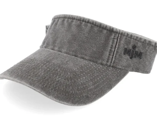 Clearance MJM Hats Dyed Cotton Twill Visor - Black