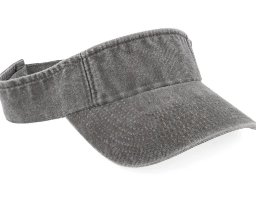 Clearance MJM Hats Dyed Cotton Twill Visor - Black