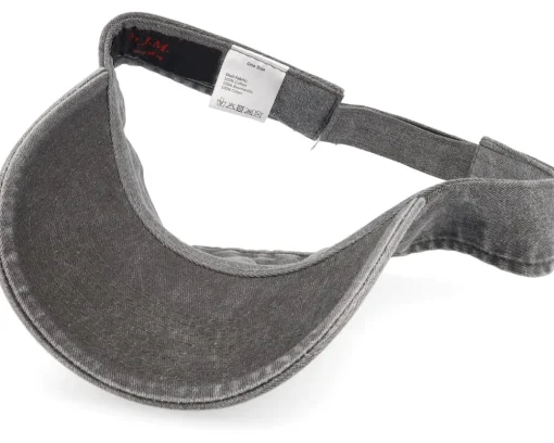 Clearance MJM Hats Dyed Cotton Twill Visor - Black