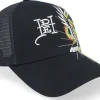Trucker-Ed Hardy Eagle & Snake Battle Twill Mesh Black A-Frame Trucker -
