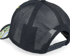 Trucker-Ed Hardy Eagle & Snake Battle Twill Mesh Black A-Frame Trucker -