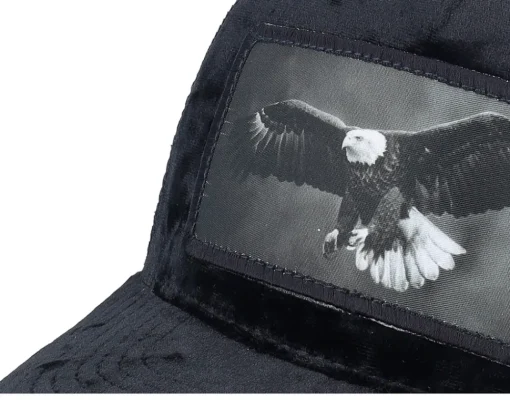 Velvet Caps-Calza Pennello Eagle Big Patch Velvet Trucker - Black