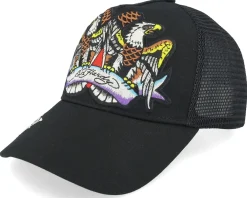 Best Ed Hardy Eagle Crystal Rock Black/Black A-Frame Trucker -