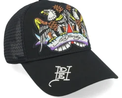 Best Ed Hardy Eagle Crystal Rock Black/Black A-Frame Trucker -