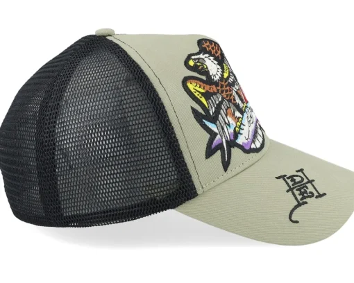 Fashion Ed Hardy Eagle Crystal Rock Green/Black Trucker -