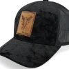 Velvet Caps-Iconic Eagle Face Engraved Patch Velvet Black Trucker -