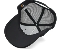 Velvet Caps-Iconic Eagle Face Engraved Patch Velvet Black Trucker -