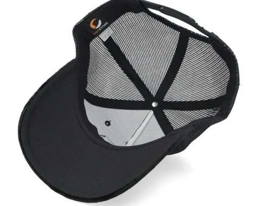 Velvet Caps-Iconic Eagle Face Engraved Patch Velvet Black Trucker -