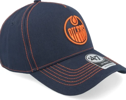 Adjustable-47 Brand Edmonton Oilers Contrast Stitch 47 Mvp Dt Cap Navy A-frame Adjustable -