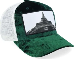 Best Calza Pennello Eiffel Tower Velvet /Ivory A-frame Trucker - Green